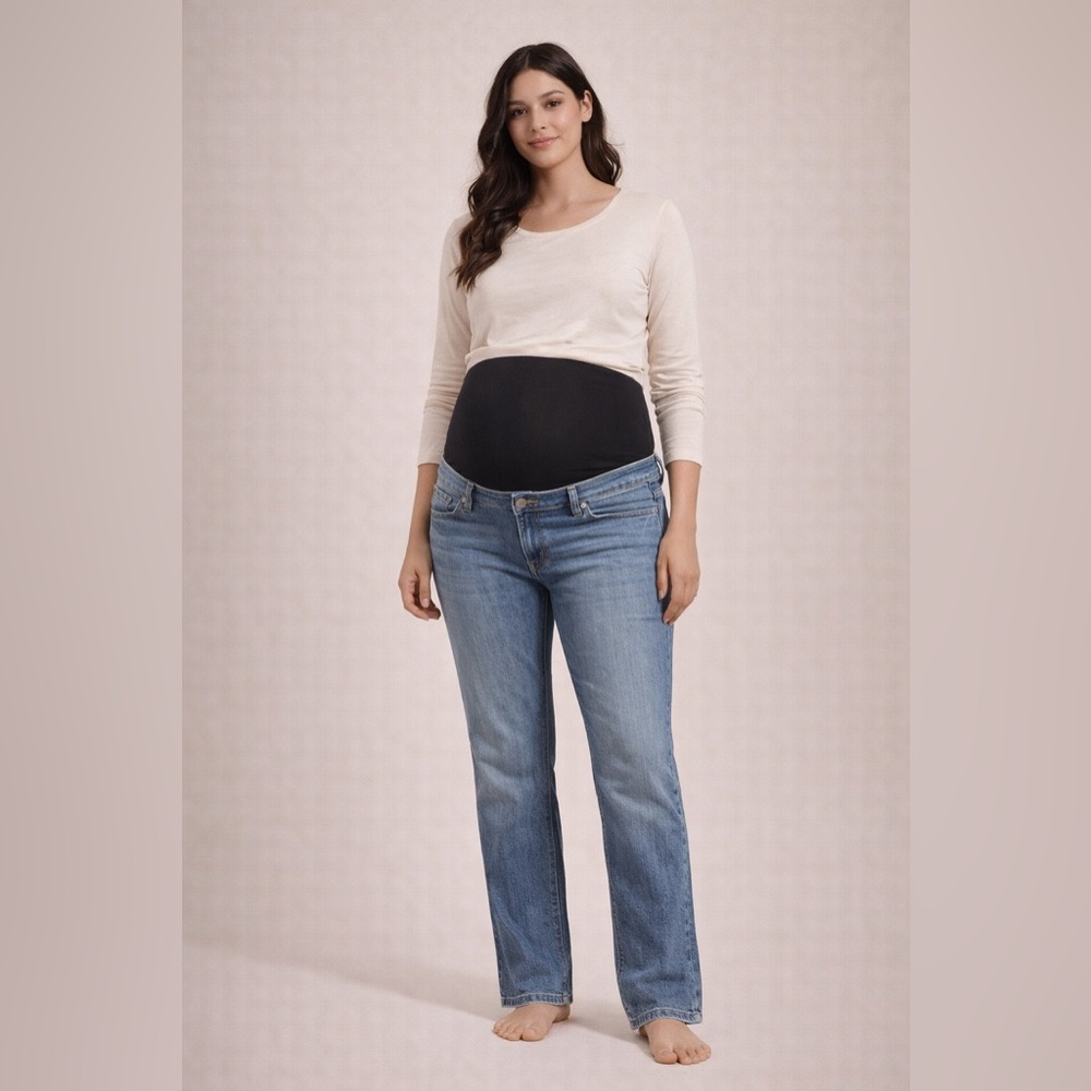 Chip & Pepper Light Blue Straight Leg  Maternity Jeans